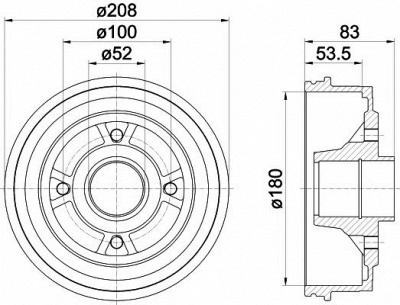 HELLA PAGID 8dt355301261 -  Тормозной барабан
